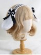 Removable Bow Brooch Sweet Lolita Plush Rabbit Ears Full Cover Lace Kc Wide Headband