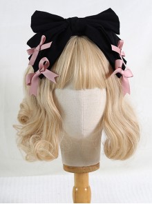 Elegant Princess Retro Big Bow All-Match Sweet Lolita Non-Slip Contrast Color Wide Headband  