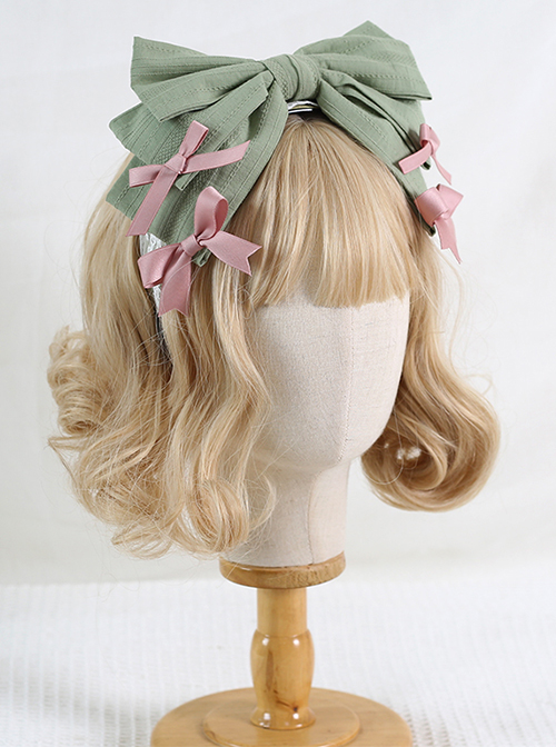 Elegant Princess Retro Big Bow All-Match Sweet Lolita Non-Slip Contrast Color Wide Headband  