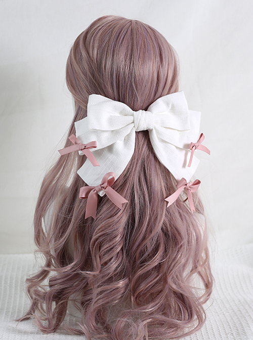 Cute Disney Princess Soft Girl Daily Braided Big Bow Sweet Lolita Hairpin