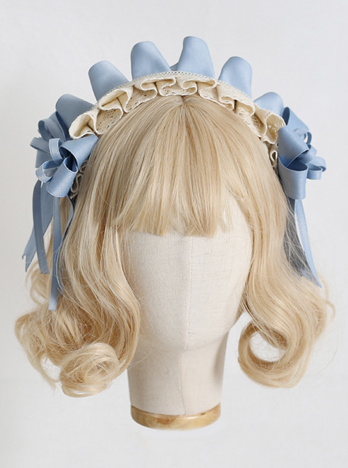 Sweet Lolita Fabric  Kc Cute Bow Short Ribbon All-Match Laciness Headband