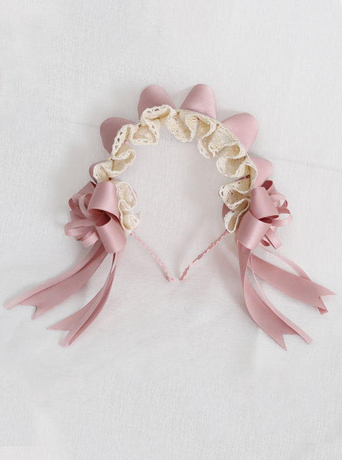 Sweet Lolita Fabric  Kc Cute Bow Short Ribbon All-Match Laciness Headband