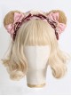Cute Plush Bear Ears Sweet Lolita Matte Bow Bell Soft Girl Lace Headband