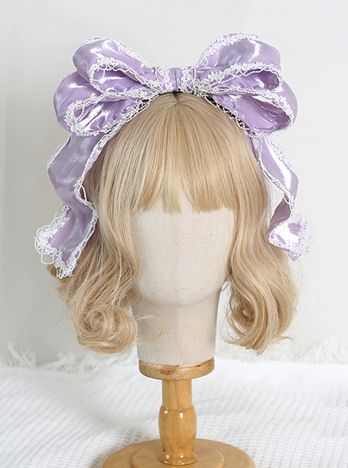 Pearlescent Fairy Sweet Lolita Lace Big Bow Adjustable Ribbon Miss Furla Headband