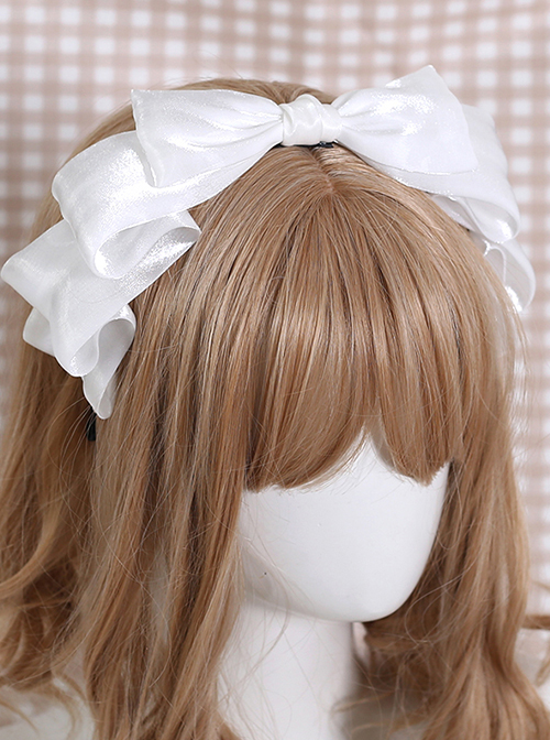 Versatile Silky Pearly Mermaid Princess Sweet Lolita Bow Kc Elegant Headband