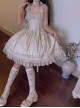 Summer Fresh And Elegant Princess Detachable Large Bow Cream Chiffon Solid Color Sweet Lolita Ballet Suspender Dress