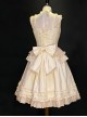 Summer Fresh And Elegant Princess Detachable Large Bow Cream Chiffon Solid Color Sweet Lolita Ballet Suspender Dress
