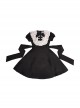 Sweet Lolita Ruffled Round Neck Profile Cute Big Bow Satin HeartShooting Short Sleeve A-Line Dress