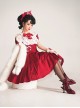 Sweet Lolita Ruffled Round Neck Profile Cute Big Bow Satin HeartShooting Short Sleeve A-Line Dress