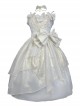 Princess Pearl Chiffon JSK Pearl Fairy Bow Edge Clip Lace Classic Lolita Short Pearl Strap Dress Set