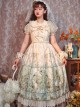 Twilight Feast Classic Lolita Elegant Daily Manor Oil Painting Girl JSK Big Bow Lace Pearl Veil Sling Dress Set