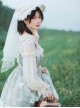 Twilight Feast Classic Lolita Elegant Daily Manor Oil Painting Girl JSK Big Bow Lace Pearl Veil Sling Dress Set