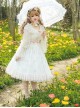 Delicate Pearl Lily Of The Valley Embroidered Detachable Bow Brooch Rose Flower Belt Sweet Lolita Sling Dress