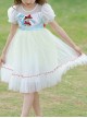 Disney Snow White On The Run Bow Sequin Mesh Kids Classic Lolita Gradient Bubble Short Sleeve Dress