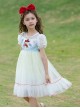 Disney Snow White On The Run Bow Sequin Mesh Kids Classic Lolita Gradient Bubble Short Sleeve Dress