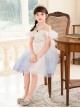 Frozen Elsa Birthday Party Kids Off Shoulder Classic Lolita Sequin Tank Top Dress