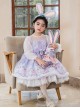 Cute Stardale Classic Lolita Ruffle Hem Princess Birthday Purple Bow Kids Long Sleeve Dress