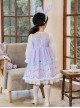 Cute Stardale Classic Lolita Ruffle Hem Princess Birthday Purple Bow Kids Long Sleeve Dress