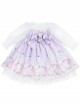 Cute Stardale Classic Lolita Ruffle Hem Princess Birthday Purple Bow Kids Long Sleeve Dress