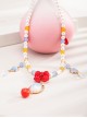 Antique Yingluo Cute Hanfu Kids Pearl Bow Sweet Snow White Short Necklace