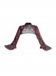 Red Heavy Industry Embroidery Simulation Chain Pattern Gothic Stand Collar Cool Backless Flared Long Sleeve Short Coat