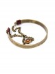 Distressed Vintage Court Steampunk Adjustable Open Tiger Eye Chain Bracelet