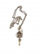 Vintage Court Handmade Bronze Metal Birdcage Steampunk Sweater Chain Bird Pendant Chain Clock Necklace