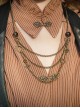 Bronze Jewelry Vintage Court Layered Cross Sweater Chain Gothic Geometric Gear Necklace