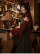 Retro Temperament Daily Burgundy High-Neck Trumpet Long-Sleeved Gothic Sexy Cheongsam Long Dress