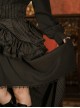 Victorian High Waist A-Type Black Striped Retro Gothic Split Two-Wear Front Short Back Long Ruffle Skirt