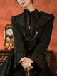 Dignified Classic Gothic Chain Black Striped Lapel Flared Long Sleeve Suit Collar Shell Cardigan Short Coat