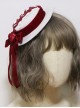 Red Rose Bow Ribbon Elegant Retro White Top Hat Sweet Lolita Cheongsam Hairpin