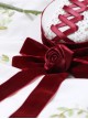 Red Rose Bow Ribbon Elegant Retro White Top Hat Sweet Lolita Cheongsam Hairpin