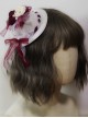 Gothic Style Red  White Dry Rose Pearl Hole Lace Small Hat Sweet Lolita Bow Hairpin