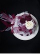 Gothic Style Red  White Dry Rose Pearl Hole Lace Small Hat Sweet Lolita Bow Hairpin