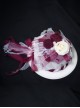 Gothic Style Red  White Dry Rose Pearl Hole Lace Small Hat Sweet Lolita Bow Hairpin