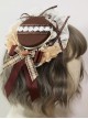Cute Brown Bear Cookie Sweet Lolita Daisy Small Flat Hat Bow All-Match Hairpin