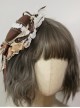 Cute Brown Bear Cookie Sweet Lolita Daisy Small Flat Hat Bow All-Match Hairpin