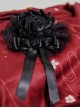 Dark Gothic Palace Lolita Princess Small Hat Antique Lace Pearl Rose Bow Ribbon Personality Hairpin