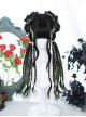 Cute Black Cyan Gradient Fluffy Air Bangs Curly Twist Braid Water Ripple Face Repair Classic Lolita Long Curly Wig