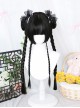 Classic Lolita Black Coarse Braid Princess Cut Air Bangs Sculpting Face Double Ponytail Short Wig