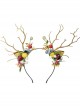 Christmas Elk Antler Design Forest Department Fruit Blueberry Decoration Classic Lolita Cute Kid Headband