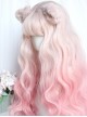 Sweet Cool Girly Rice Noodles Gradient Classic Lolita Cute Wool Roll Fluffy Air Qi Bangs Difference Big Wave Wig