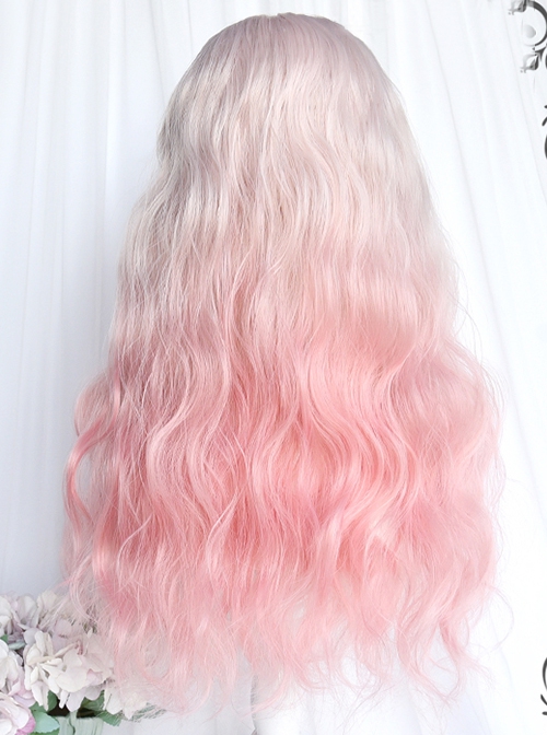 Sweet Cool Girly Rice Noodles Gradient Classic Lolita Cute Wool Roll Fluffy Air Qi Bangs Difference Big Wave Wig