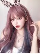 Net Red Hanging Ear Dye Trend Fashion Daily Purple Air Qi Bangs Sweet Lolita Jk Highlights Blue-Gray Long Wave Wig