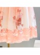 Improved Hanfu Chiffon Chinese Style Beautifully Embroidered Decoration Fan Shape Bow Knot Pattern Kid Dress