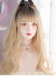 Hot Girl Blonde Dyed Black Cute Qi Bangs Sweet Lolita Long Curly Hair Big Wavy Ponytail Wig