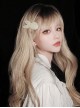Hot Girl Blonde Dyed Black Cute Qi Bangs Sweet Lolita Long Curly Hair Big Wavy Ponytail Wig