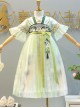 Fresh Chinese Style Exquisite Flower Embroidery Purse Hanging Fringe Decoration Kid Hanfu Print Dress