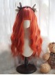 Orange Sweet Big Waves Roll Air Bangs Classic Lolita Long Curly Hair Wig